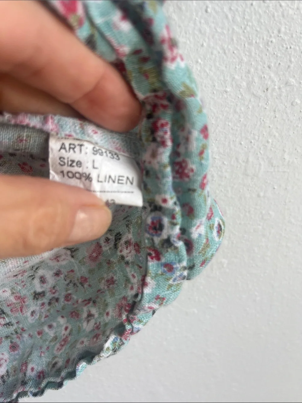 Mint Floral Boxy Blouse with Short Dolman Sleeves